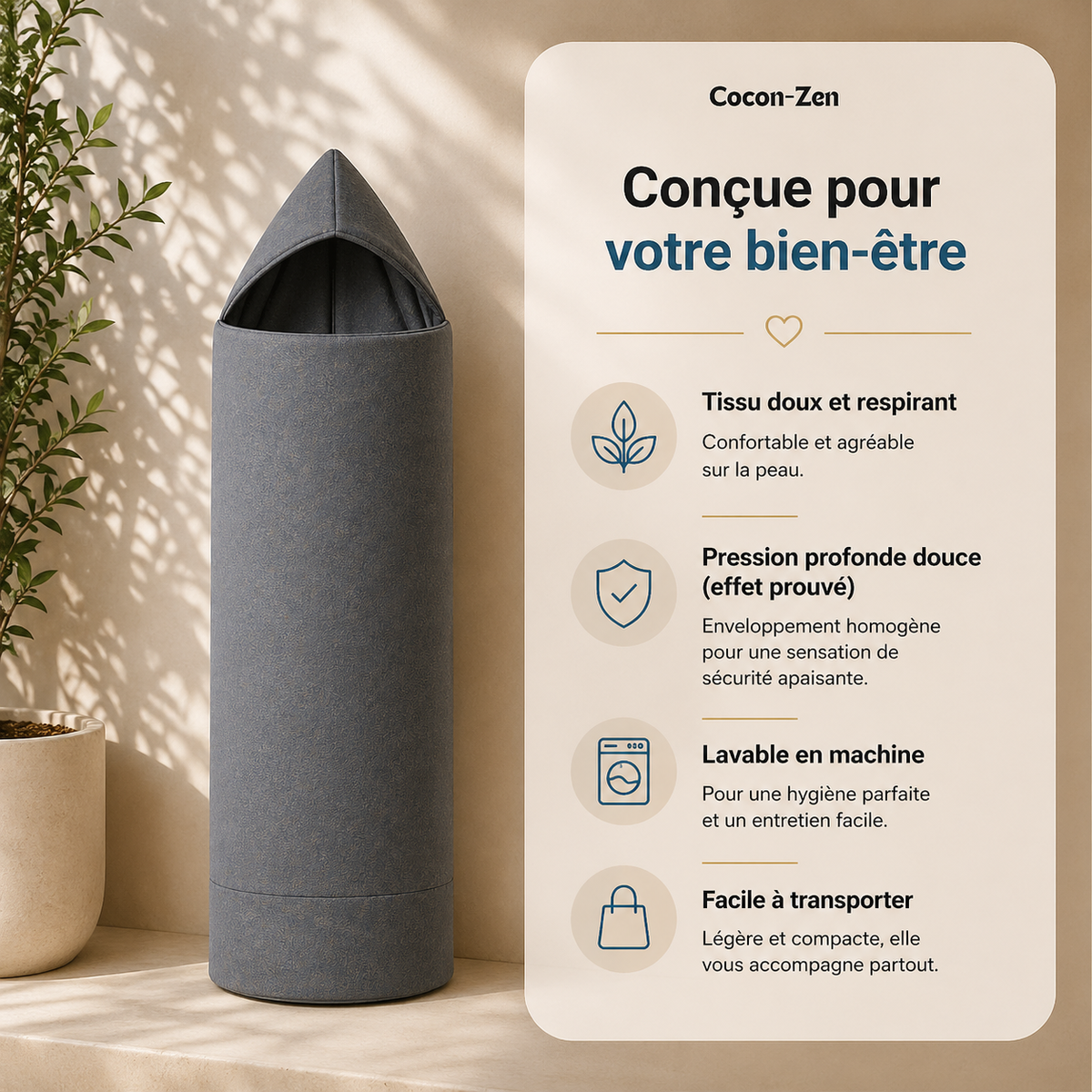 Couverture cocon à compression douce
